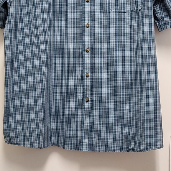 HB Harbor Bay Mens Shirt 1XLT Button Up Short Sleeve Pocket Plaid - Picture 3 of 13